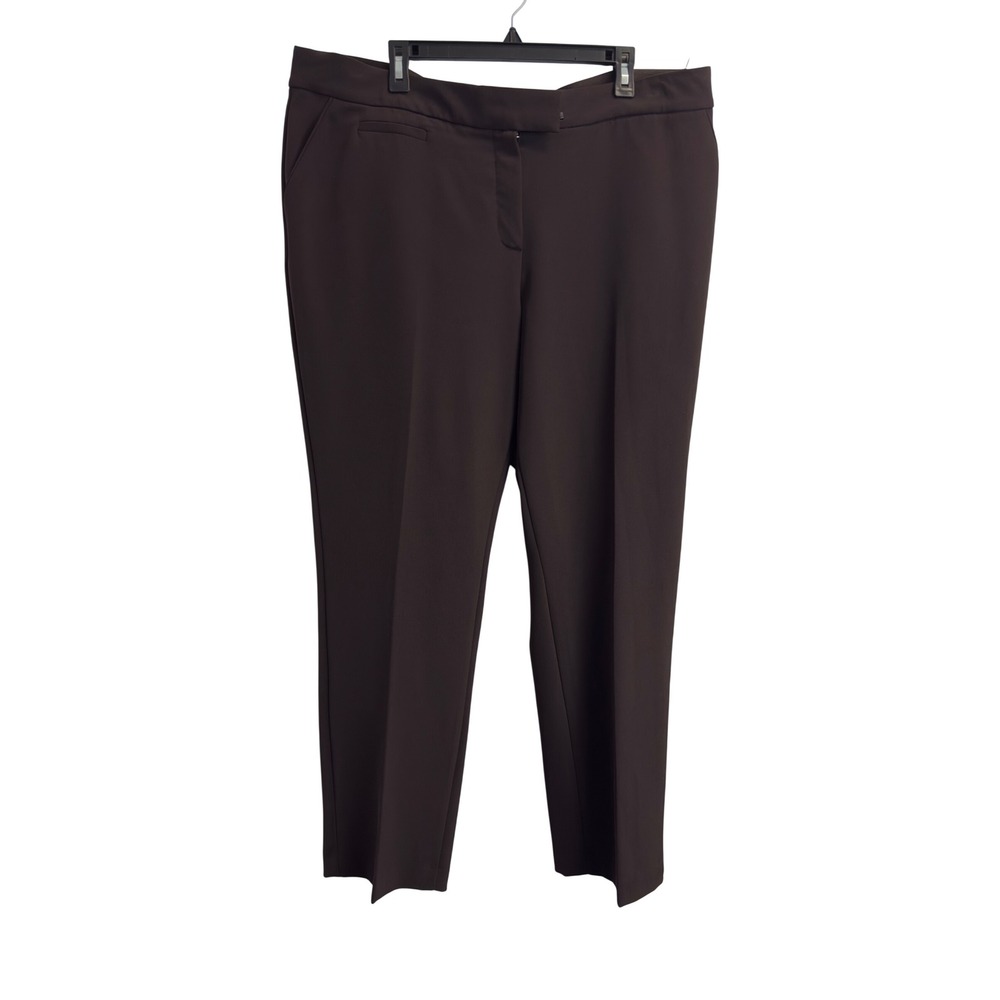 Investments II Womens Brown Straight Leg Dress Pants Plus Size 20W Regular